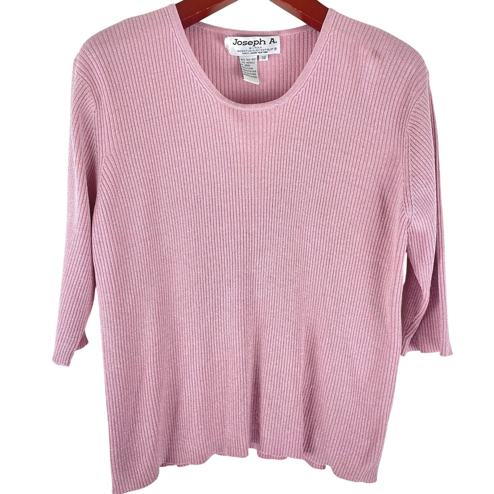 Vintage Pink Silk Metallic Knit Sweater 3X Coquette Glam Blokette Date Night